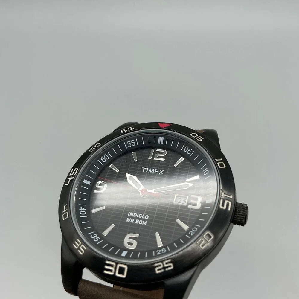 Timex Fairlawn Avenue Indiglo Mens Watch 42mm Black Dial Date New Battery